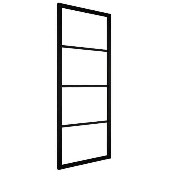 Puerta corredera ESG aluminio y vidrio ESG negra 76x205 cm M 2