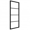 Puerta corredera ESG aluminio y vidrio ESG negra 76x205 cm 2