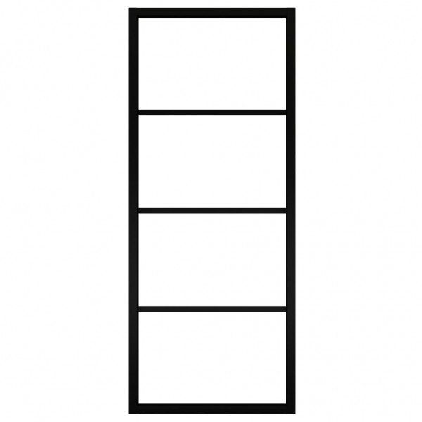 Porta de correr 76x205 cm alumínio e vidro ESG preto M 4