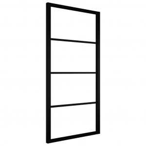 Puerta corredera aluminio y vidrio ESG negra 90x205 cm H
