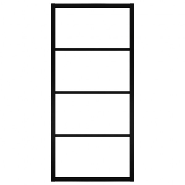 Puerta corredera aluminio y vidrio ESG negra 90x205 cm M 4