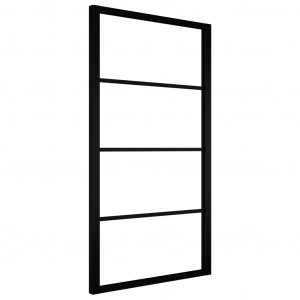 Puerta corredera aluminio y ESG vidrio negra 102.5x205 cm H