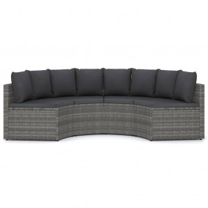 Conjunto de sofás de jardim com almofadas 4 pcs ratão sintético cinza H