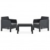 Set de muebles jardín 3 piezas cojines PP ratán gris antracita 1