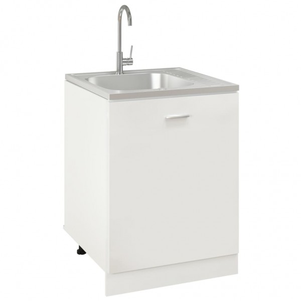 Fregadero de cocina con escurridor acero inox 600x600x155 mm M 4