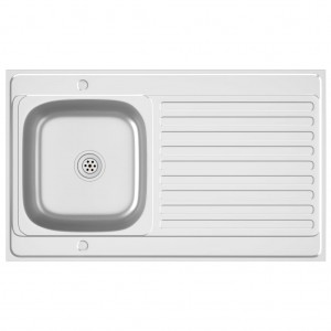 Fregadero de cocina con escurridor acero inox 1000x600x155 mm H