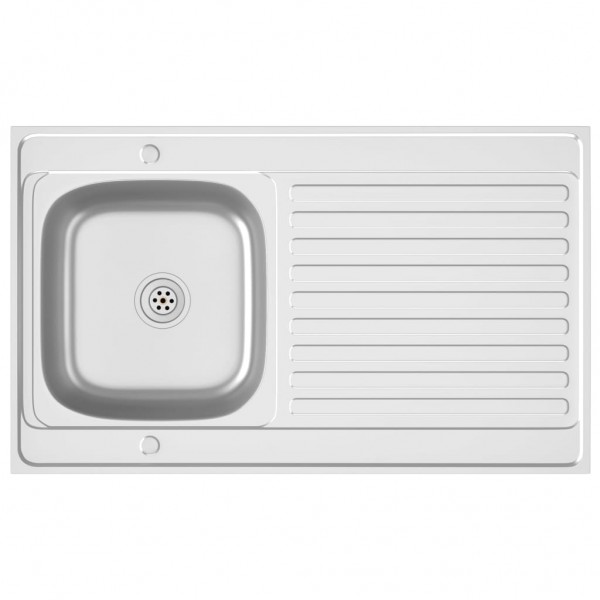 Fregadero de cocina con escurridor acero inox 1000x600x155 mm M 2