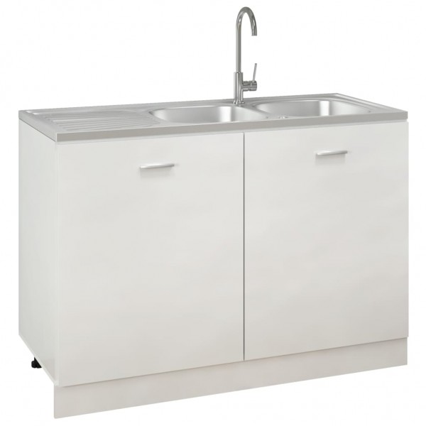 Lava-louça cozinha + cuba dupla 1200x500x155 mm inox prateado M 4
