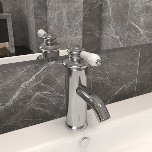 Grifo para lavabo de baño plateado 130x180 mm D