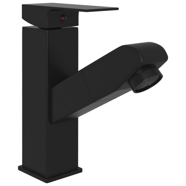 Grifo de lavabo de baño con función extraíble negro 157x172 mm M 3