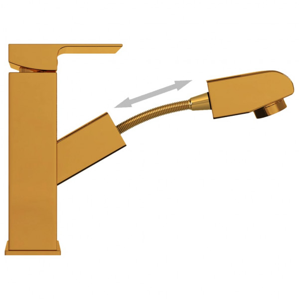 Torneira extraível p/ lavatório casa de banho 157x172mm dourado M 5