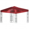 Gazebo com cordões de luzes LED 3x3 m vermelho tinto 1