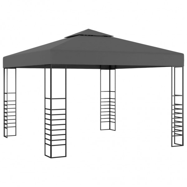 Tenda de jardim com cordões de luzes LED 3x3 m antracite M 2