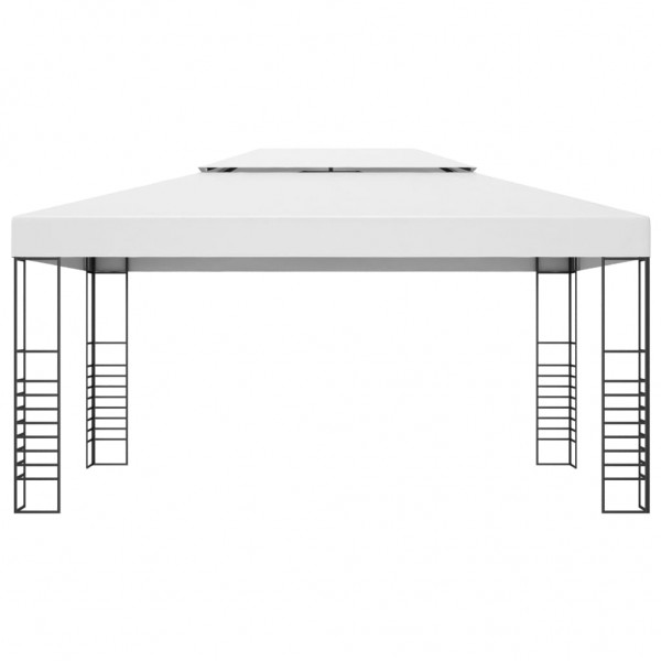 Gazebo com cordões de luzes LED 4x3x2.7 m branco M 3