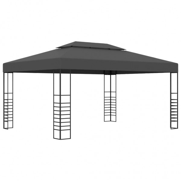 Gazebo com cordões de luzes LED 3x4 m antracite M 2