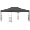 Gazebo com cordões de luzes LED 3x4 m antracite 2
