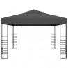 Gazebo com cordões de luzes LED 3x4 m antracite 4
