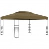Gazebo com cordões de luzes LED 3x4 m cinza-acastanhado 2