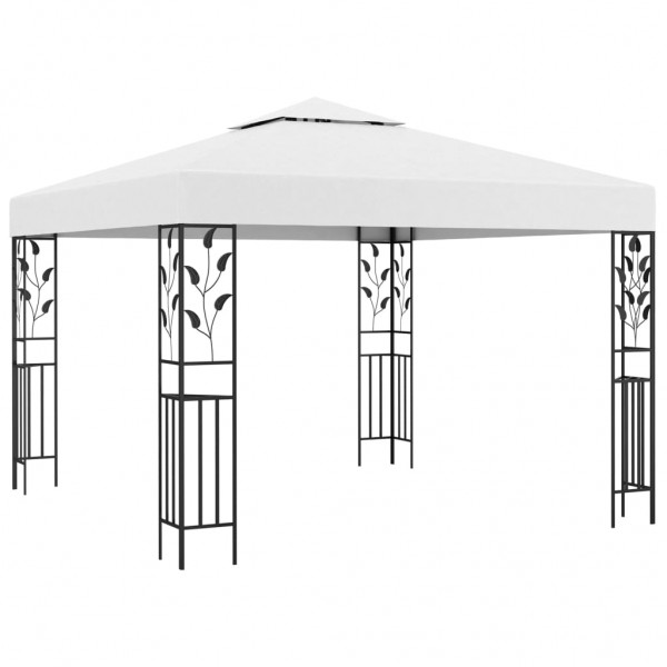 Gazebo com cordões de luzes LED 3x3 m branco M 2