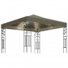 Gazebo com cordões de luzes LED 3x3 m cinza-acastanhado 1