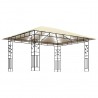 Gazebo c/ mosquiteiro e cordões luzes LED 4x3x2.73m creme 1