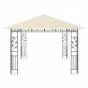 Gazebo c/ mosquiteiro e cordões luzes LED 4x3x2.73m creme 5