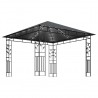Gazebo c/ mosquiteiro e cordões luzes LED 3x3x2.73m antracite 3