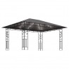 Gazebo c/ mosquiteiro e cordões luzes LED 4x3x2.73m antracite 3