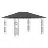 Gazebo c/ mosquiteiro e cordões luzes LED 4x3x2.73m antracite 4