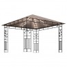 Gazebo c/ mosquiteiro e cordões luzes LED 3x3x2.73m cinza-acas. 3