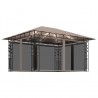 Gazebo c/ mosquiteiro e cordões luzes LED 4x3x2.73m cinza-acas. 4