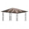 Gazebo c/ mosquiteiro e cordões luzes LED 4x3x2.73m cinza-acas. 1