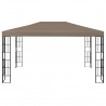 Carpa cenador de jardín con tira de luces LED 4x3 m taupé 3