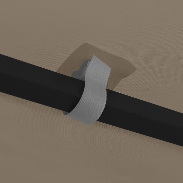 Gazebo com cordões de luzes LED 4x3 m cinza-acastanhado M 5