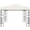 Gazebo com cordões de luzes LED 3x3 m tecido cor creme 3