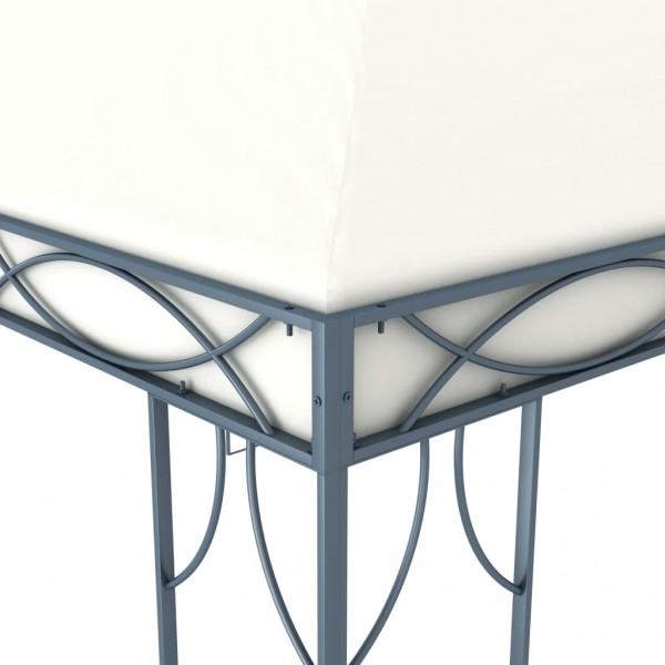 Gazebo com cordões de luzes LED 300x300 cm cor creme M 4