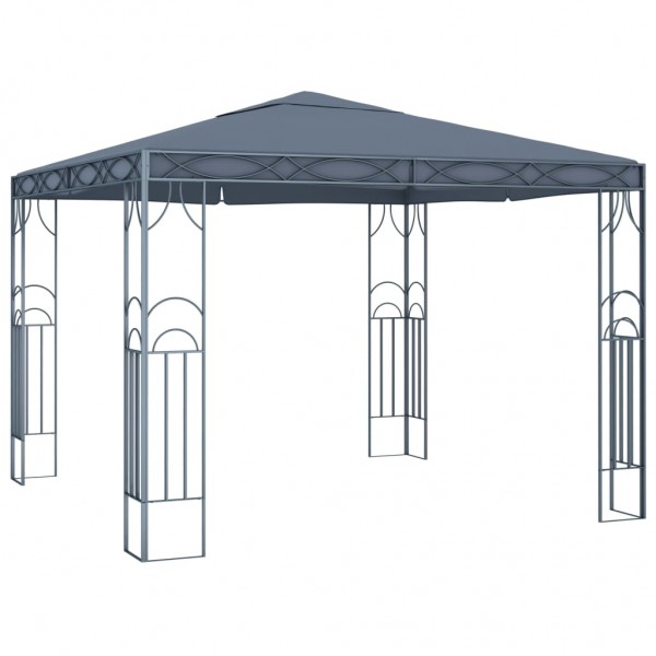 Gazebo com cordões de luzes LED 300x300 cm antracite M 2
