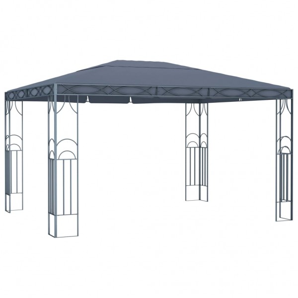 Gazebo com cordões de luzes LED 400x300 cm antracite M 2