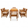 Set comedor de jardín 9 pzas y cojines madera maciza de acacia 2