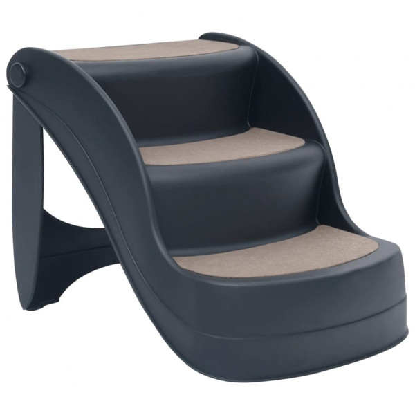 Escalera para perros plegable de 3 peldaños gris oscuro M 2