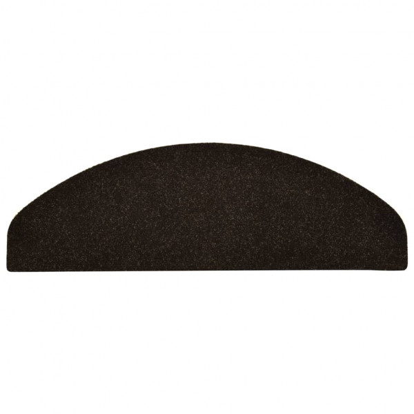 Tapetes de escada autoadesivos 10 peças 65x21x4 cm marrom escuro meio redondo grande M 5