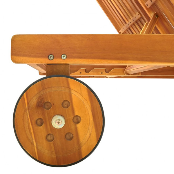 Espreguiçadeira de jardim c/ almofadões 2 pessoas acácia maciça M 4