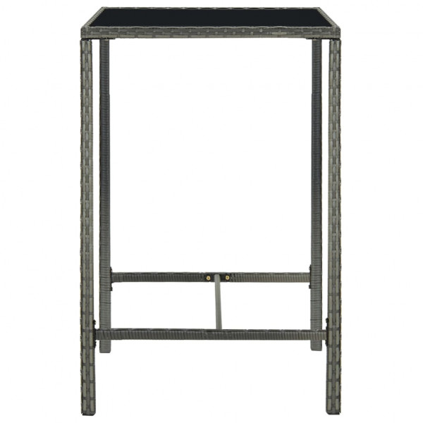 Set muebles bar jardín 5 piezas y cojines ratán sintético gris M 4