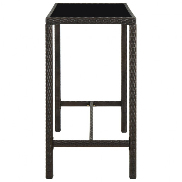 Set de bar para jardín 9 pzas y cojines ratán sintético marrón M 4