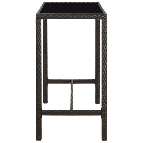 Conjunto de bar para jardín 5 piezas ratán sintético marrón M 4