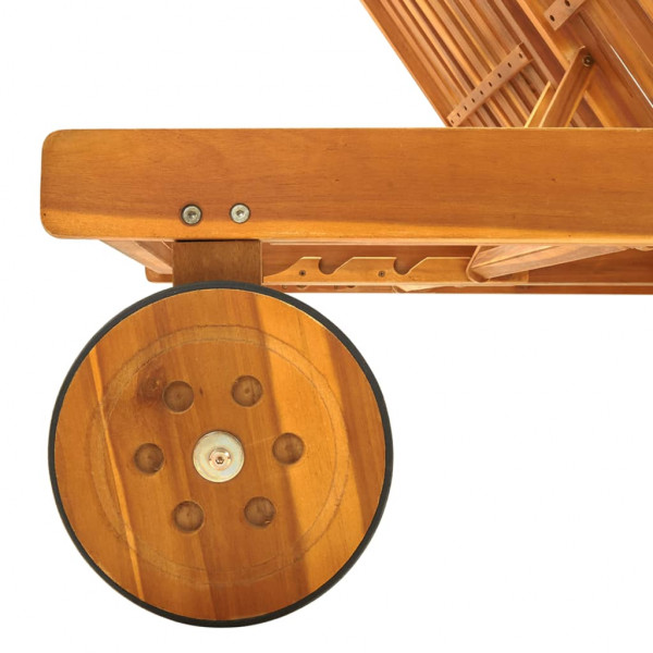 Espreguiçadeira de jardim c/ almofadões 2 pessoas acácia maciça M 4