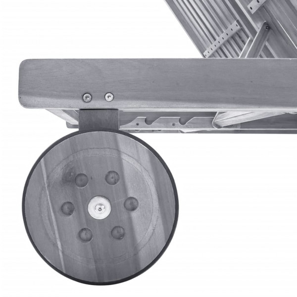 Tumbona de jardín 2 personas y cojines madera maciza de acacia M 4