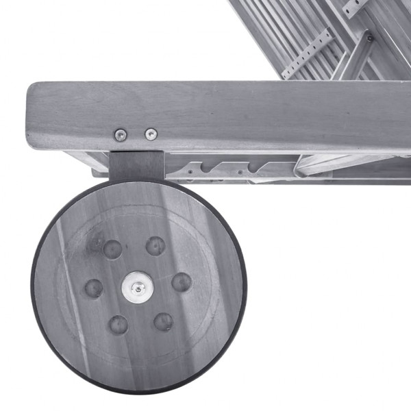 Espreguiçadeira de jardim c/ almofadão 2 pessoas acácia cinza M 4