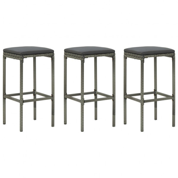 4 pcs conjunto de bar para jardim com almofadões cinzento M 2
