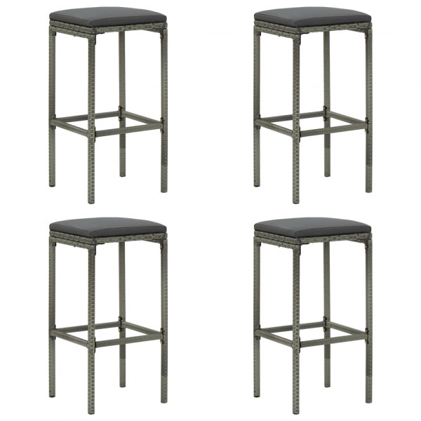 5 pcs conjunto de bar para jardim com almofadões cinzento M 2